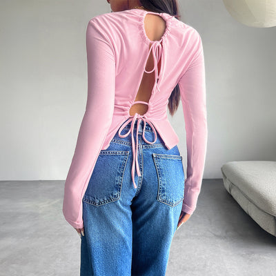 Clay |  Backless Pleating Top
