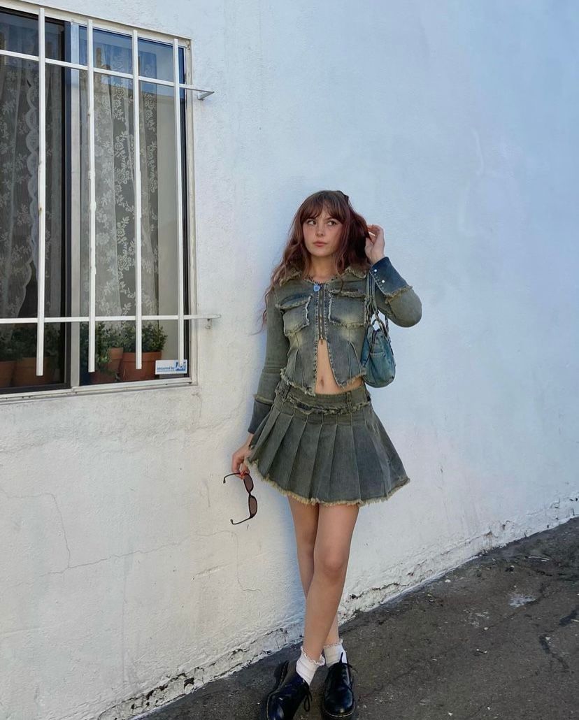 Diana | Washed Denim Two-piece Set